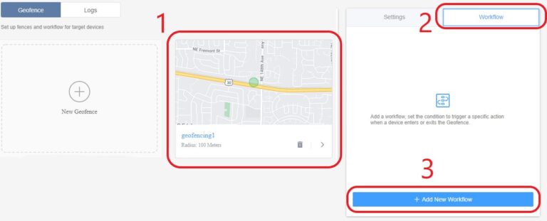 how to set up a geofence workflow