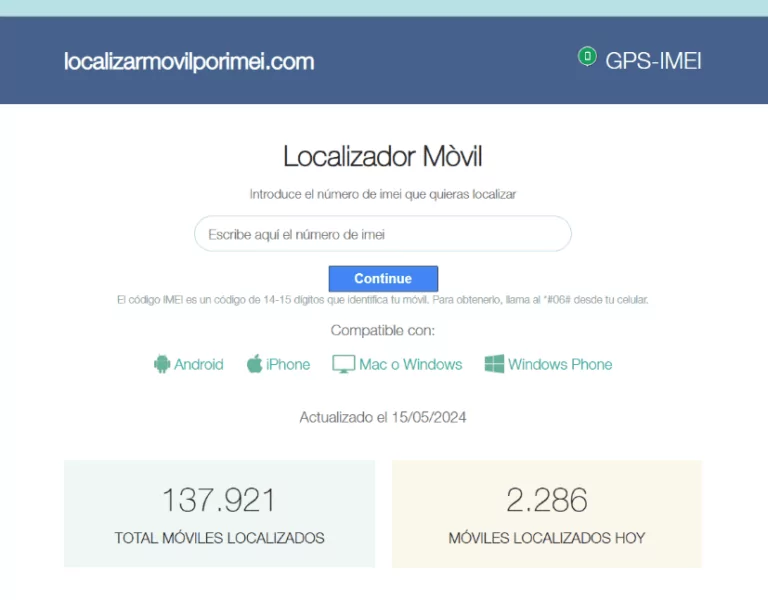 Localizar móvil por IMEI