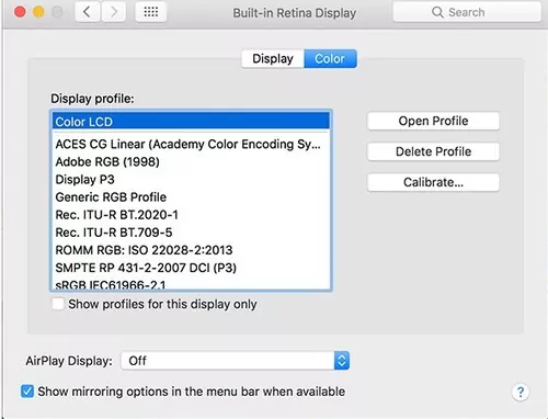 Color Profile on Mac