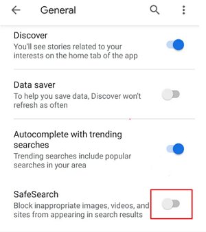 enable Chrome SafeSearch on Android