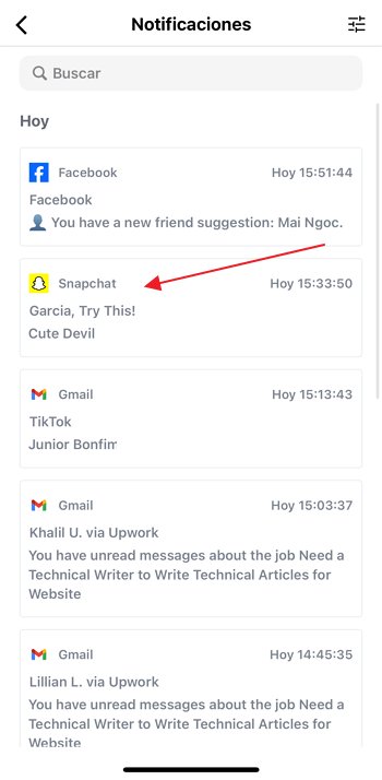 sincronizar mensajes de snapchat 