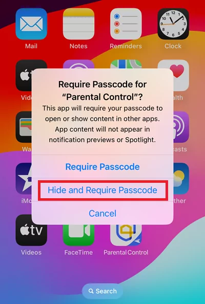 Hide and Require Passcode