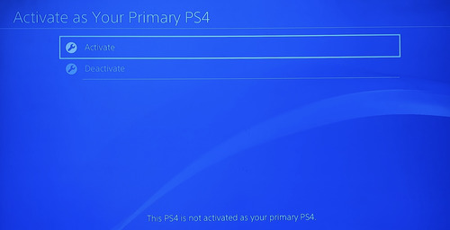 activate primary PS4