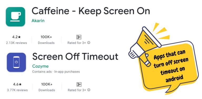 apps that can turn off screen timeout on android