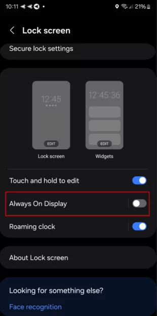 disable screen timeout