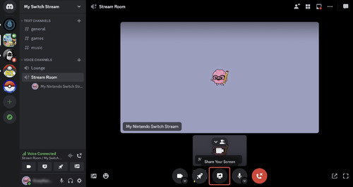 screen share Switch on Discord