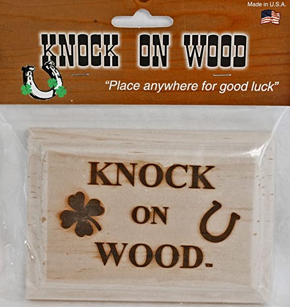 knock on wood plaque for luck