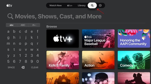 Search in Apple TV app