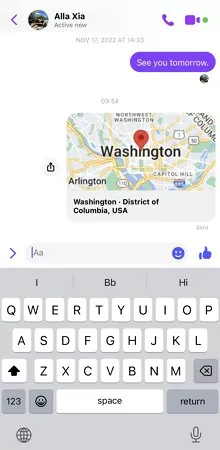 see your Google Maps location on Messenger