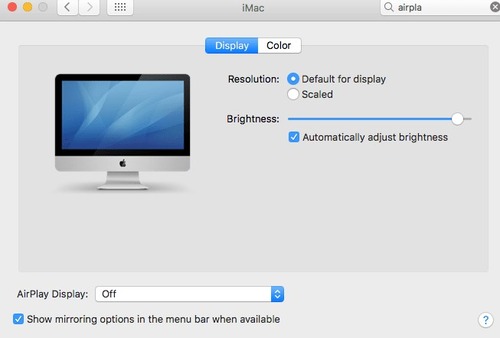 desactiva la pantalla duplicada en Mac