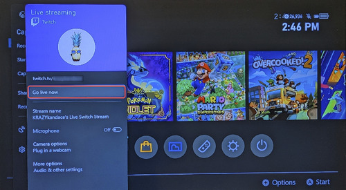 how to stream Switch without capture card