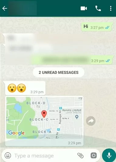 Whatsapp location store tracker