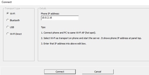 connect phone to PC via WO Mic