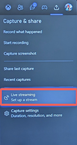 live stream Switch on Xbox
