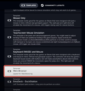 Web browser controller settings on Discord