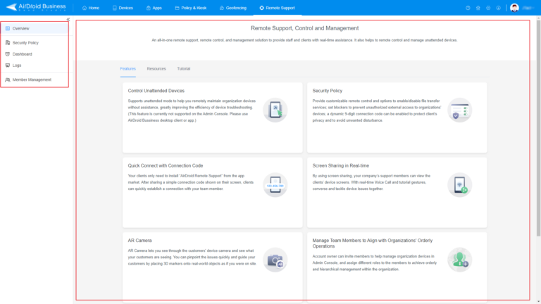 Remote-Support-Page-of-Admin-Console