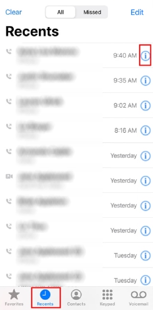 Comprobar detalles de llamadas en iPhone