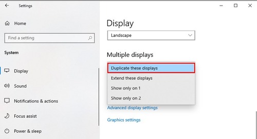 duplicate screen on Windows 10