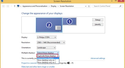 duplicate screen on Windows 7