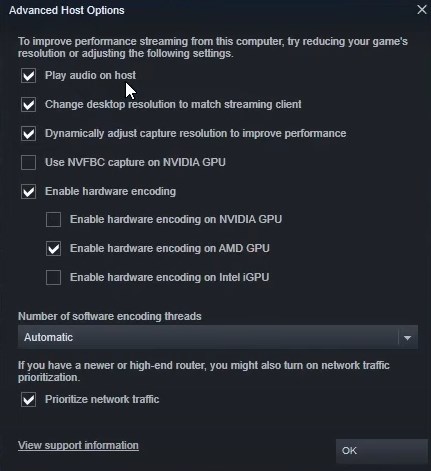 enable audio on host for Remote Play
