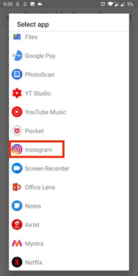 remove instagram account from google 