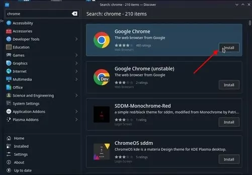 search Chrome in Steam Deck
