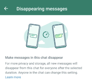 Disappearing Messages on WhatsApp