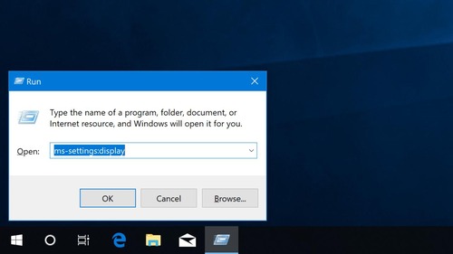 Windows Display settings from Run box