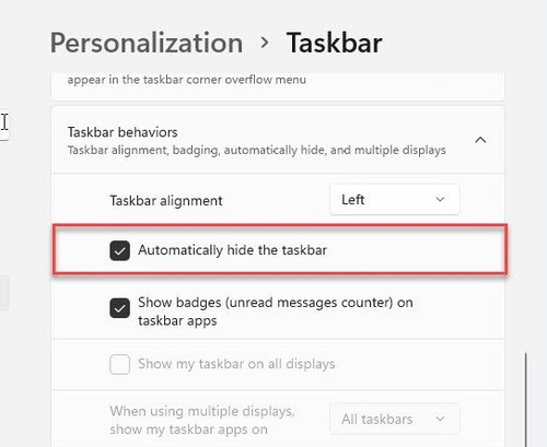 show taskbar on multiple displays