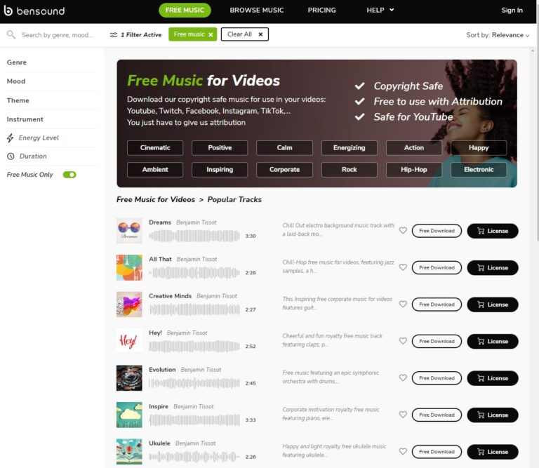 Top 8 Free Music Download Sites In 2023 AirDroid   Ben Sound 768x667 