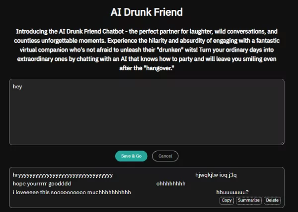 Ai Drunk Friend chatbot