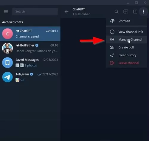 manage Telegram channel
