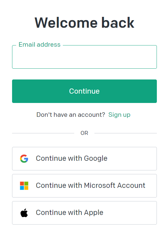 login details to access the chatgpt