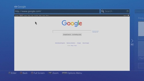 open web browser on PS4