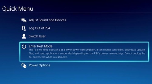 Rest Mode on PS4