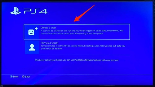 create a new account on PS4