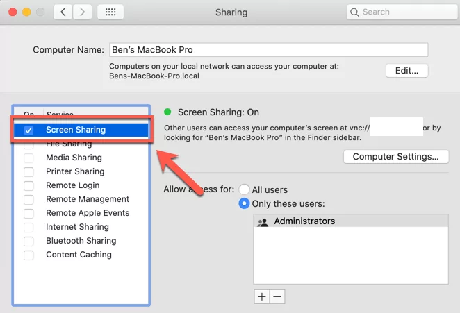 Mac Screen Sharing