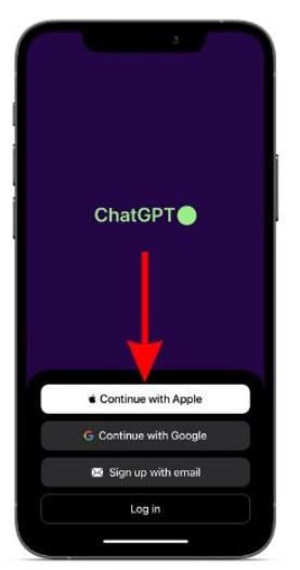 Iniciar sesión en la cuenta ChatGPT en iPhone