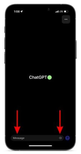 voice input on ChatGPT on iPhone