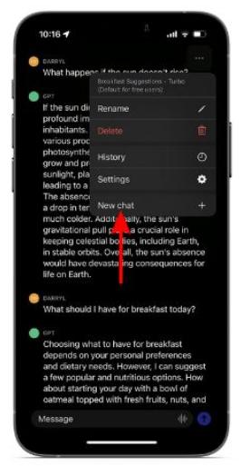 administrar la conversación de ChatGPT en iPhone