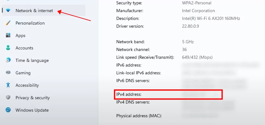 Windows 11 find IP address