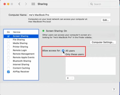 how to screen share on mac book air