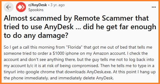 AnyDesk Amazon Scam