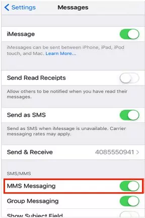 enable mms messaging