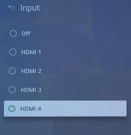 change TV input to HDMI