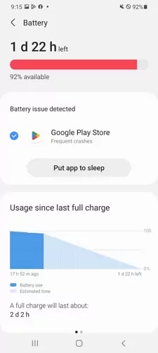 see battery usage