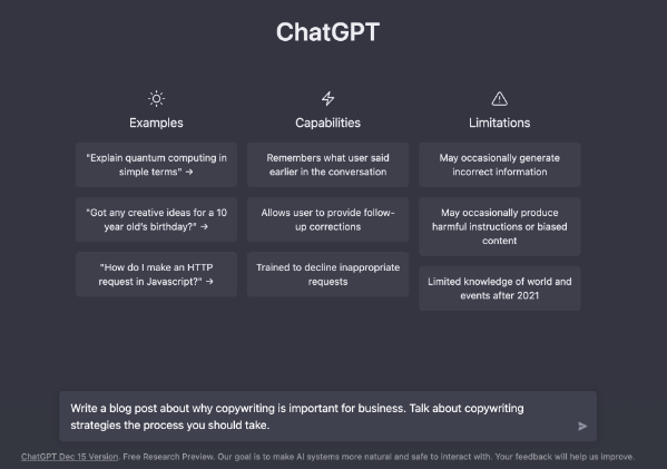 use chatgpt to write blogs