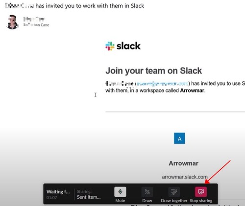 stop sharing screen in Slack