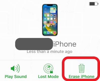 Erase iPhone in iCloud