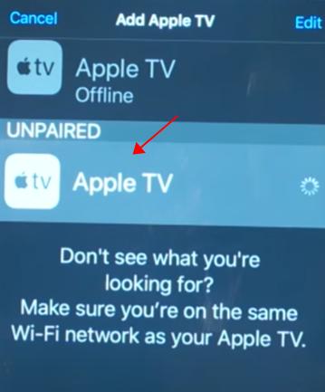 connect Apple TV from iPhone